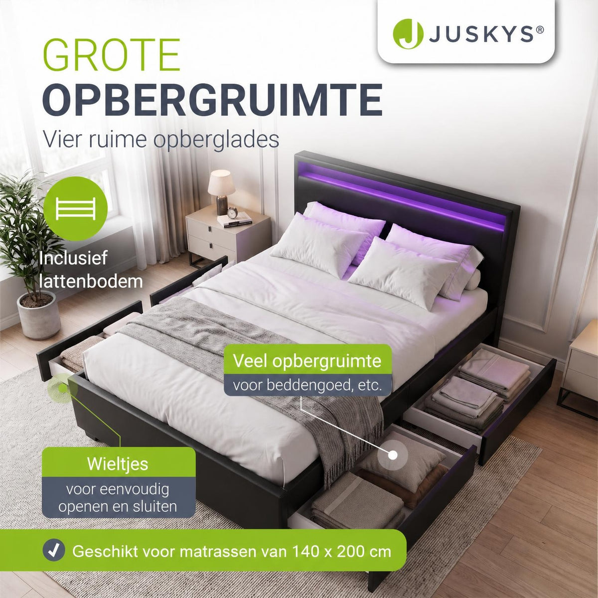 Gestoffeerd bed Lyon
