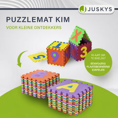 Puzzelmat Kim – 189x189 cm, 36 delen met letters en cijfers