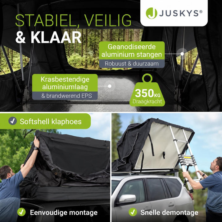 Daktent Lago voor 2-3 personen – aluminium frame en matras