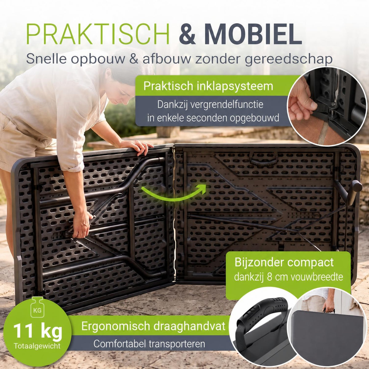 Klappbarer Gartentisch Easyfold