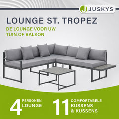 Loungeset St. Tropez – 4 personen, staal en acaciahout