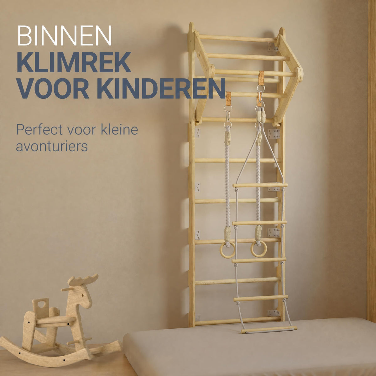 Houten klimwand voor kinderen