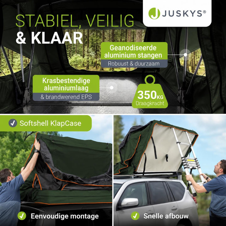 Daktent Lago voor 2-3 personen – aluminium frame en matras