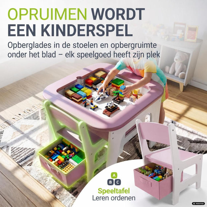 Kindertafel Milou met 2 stoeltjes