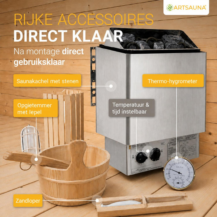 Barrelsauna Spitzbergen – vurenhout, inclusief saunakachel