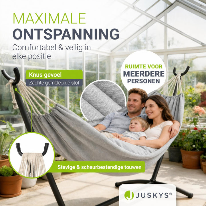 Hangmat Paya met standaard – voor binnen en buiten, draagtas