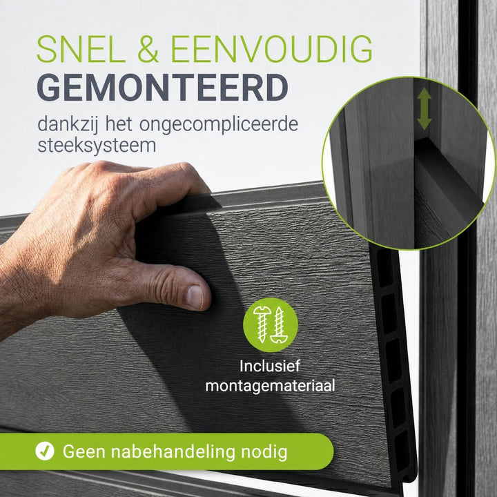 Composiet schutting antraciet