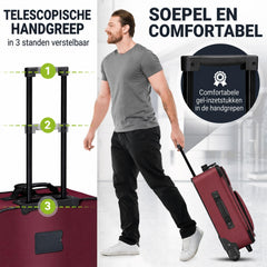Kofferset Athen – 5-delig, 2 trolleys met schoudertas, zwart