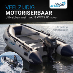 Rubberboot 3,20 m – 2 zitbanken, complete set met peddels