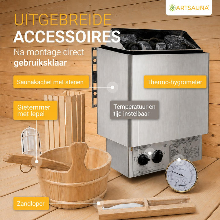 Barrelsauna Spitzbergen – vurenhout, inclusief saunakachel