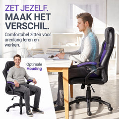 Bureaustoel Montreal in racingdesign – tot 120 kg, zwart