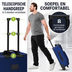 Kofferset Athen – 5-delig, 2 trolleys met schoudertas, zwart