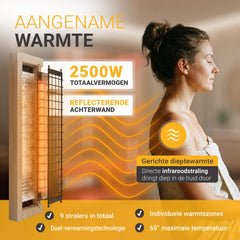 Infraroodcabine Aarhus 140 – 2 personen, 9 stralers, naturel