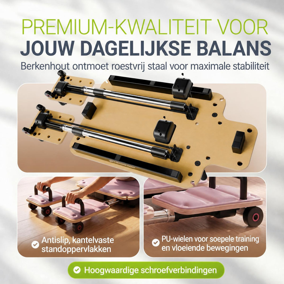 Pilates reformer board Movea – inklapbaar, belastbaar tot 200 kg