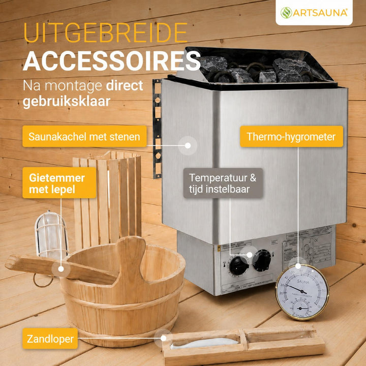 Barrelsauna Spitzbergen – vurenhout, inclusief saunakachel