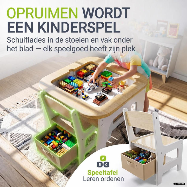 Kindertafel Milou met 2 stoeltjes