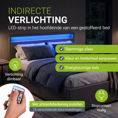 Gestoffeerd bed Lyon – met opbergruimte en lattenbodem