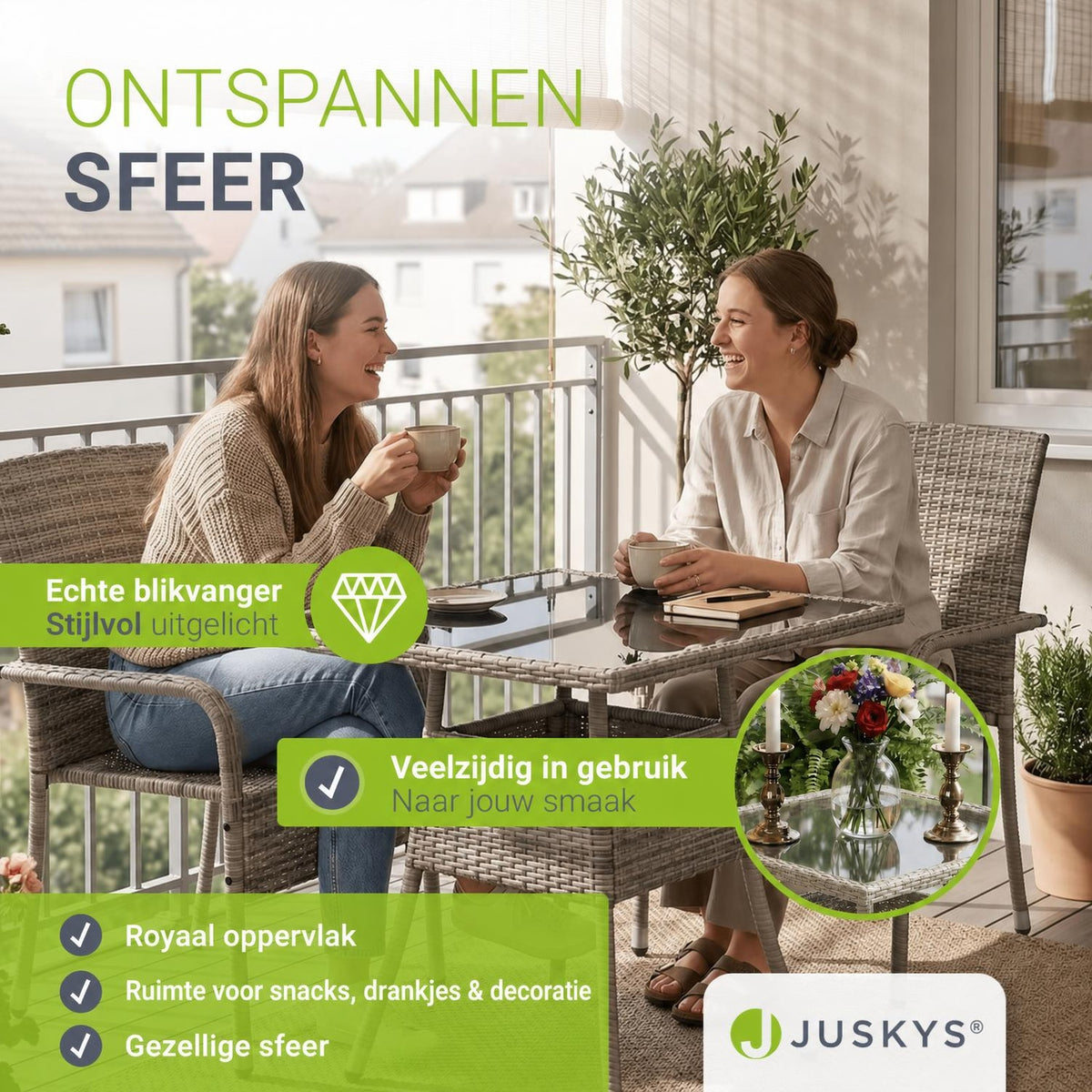 Vierkante rotan tuintafel Yoro