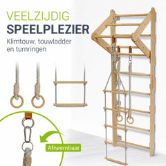 Houten klimwand voor kinderen