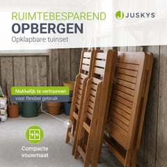 Tuinset Rimini – acaciahout, 5-delig met tafel en 4 stoelen