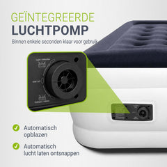Zelfopblazend luchtbed Sapri – 1 persoon, met ingebouwde pomp