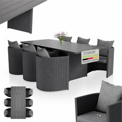 Tuinset Costa Luna – 6 personen, aluminium met fauteuils
