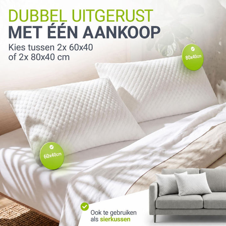Hoofdkussens traagschuim set van 2