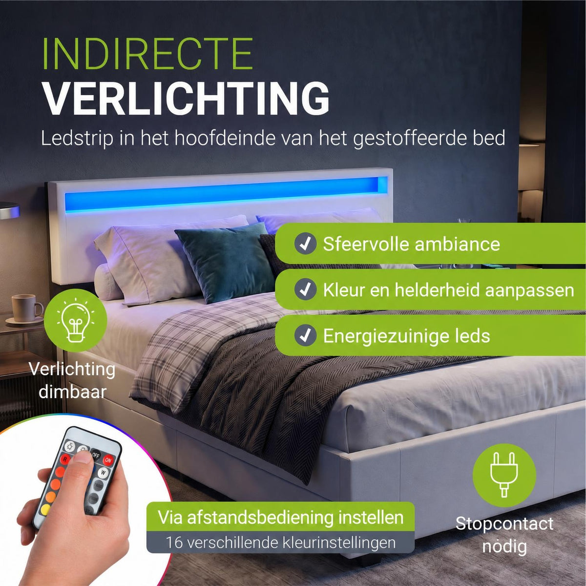 Gestoffeerd bed Lyon – met opbergruimte en lattenbodem