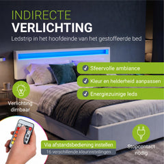 Gestoffeerd bed Lyon – met opbergruimte en lattenbodem
