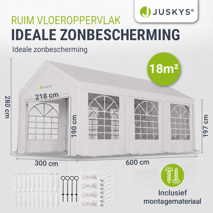 Partytent Gala 3x6 m – dak en zijwanden van PE-weefsel