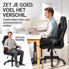 Bureaustoel Montreal in racingdesign – tot 120 kg, zwart