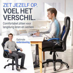 Bureaustoel Montreal in racingdesign – tot 120 kg, zwart
