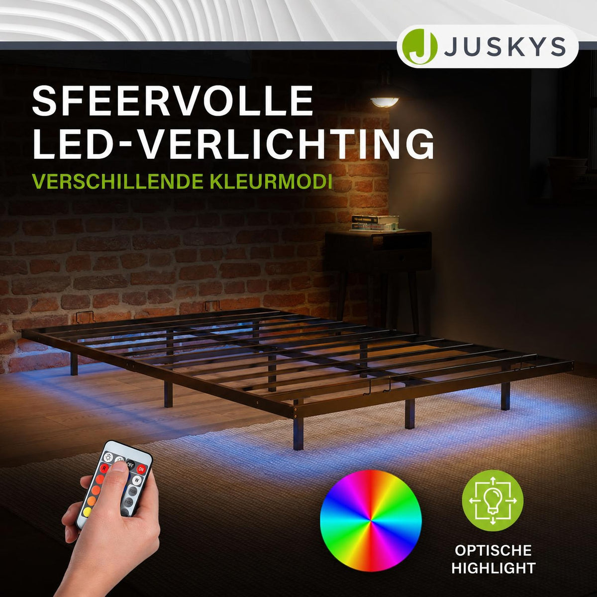 Metalen zwevend bed Palamos 90x200 cm – met LED-verlichting