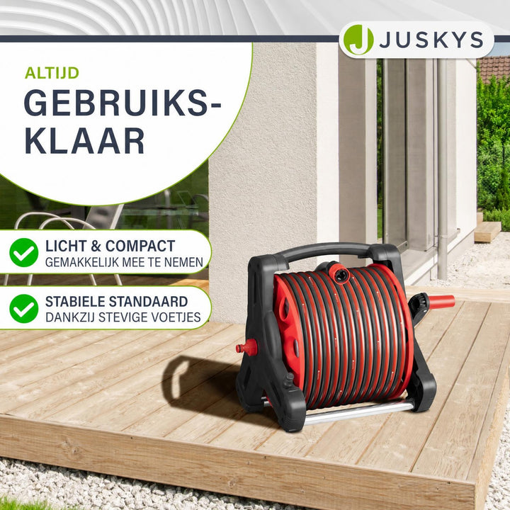 Mobiele slanghaspel Basic – 30 m tuinslang met multisproeier