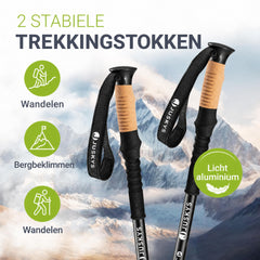 Nordic walking stokken – set van 2, aluminium, telescopisch