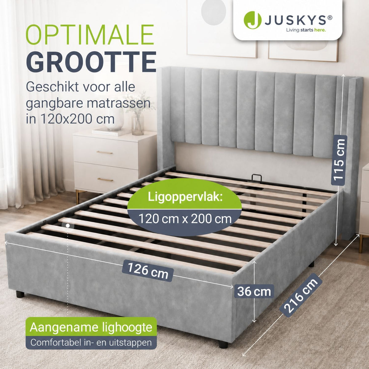 Gestoffeerd bed Savona – fluwelen bekleding met opbergruimte