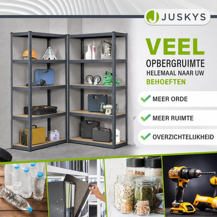 Metalen stellingkast Basic 180x90x40 cm – set van 2 tot 8