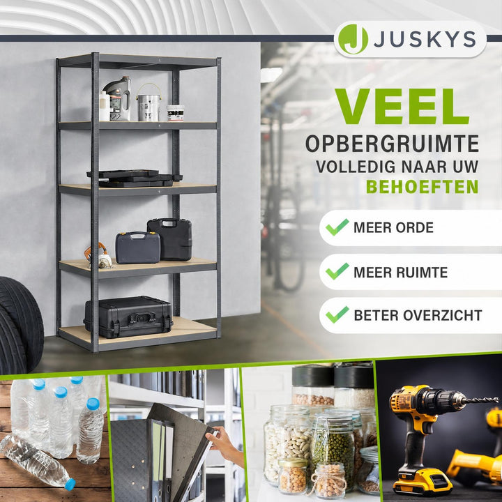 Metalen stellingkast Basic 180x90x40 cm – set van 2 tot 8