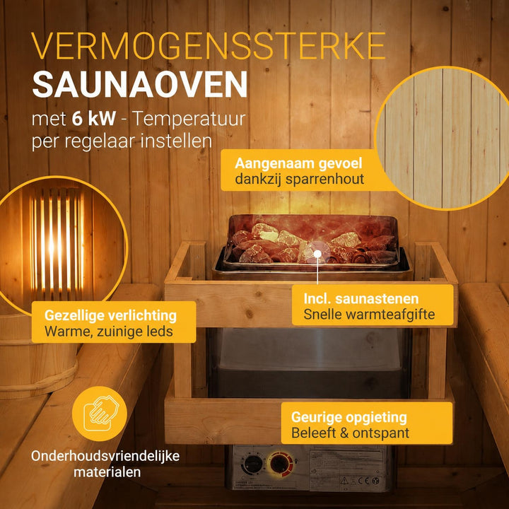 Barrelsauna Spitzbergen – vurenhout, inclusief saunakachel