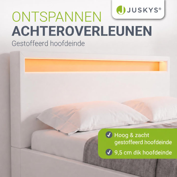 Gestoffeerd bed Lyon – met opbergruimte en lattenbodem