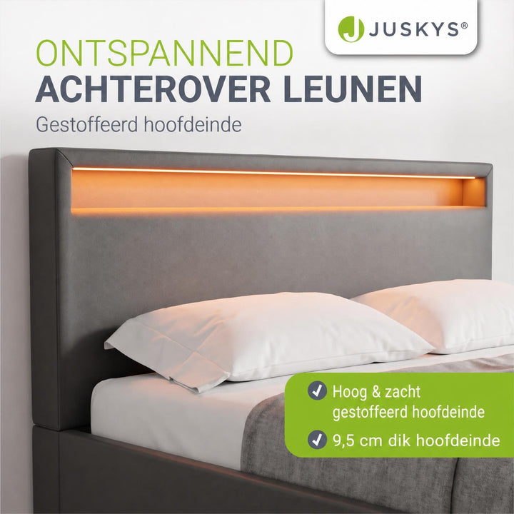 Gestoffeerd bed Lyon – met opbergruimte en lattenbodem