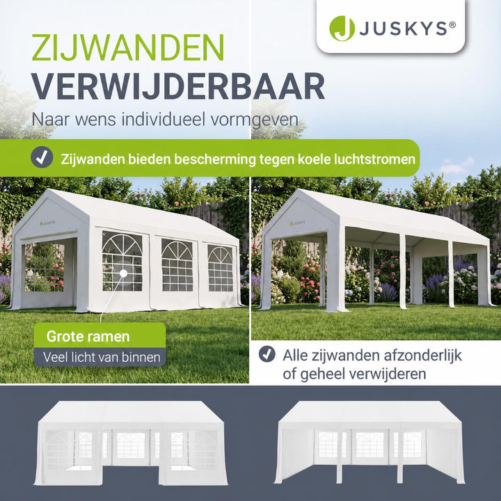 Partytent Gala 3x6 m – dak en zijwanden van PE-weefsel