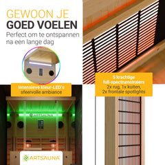 Infraroodcabine Göteborg – 2 personen, volspectrum en bluetooth