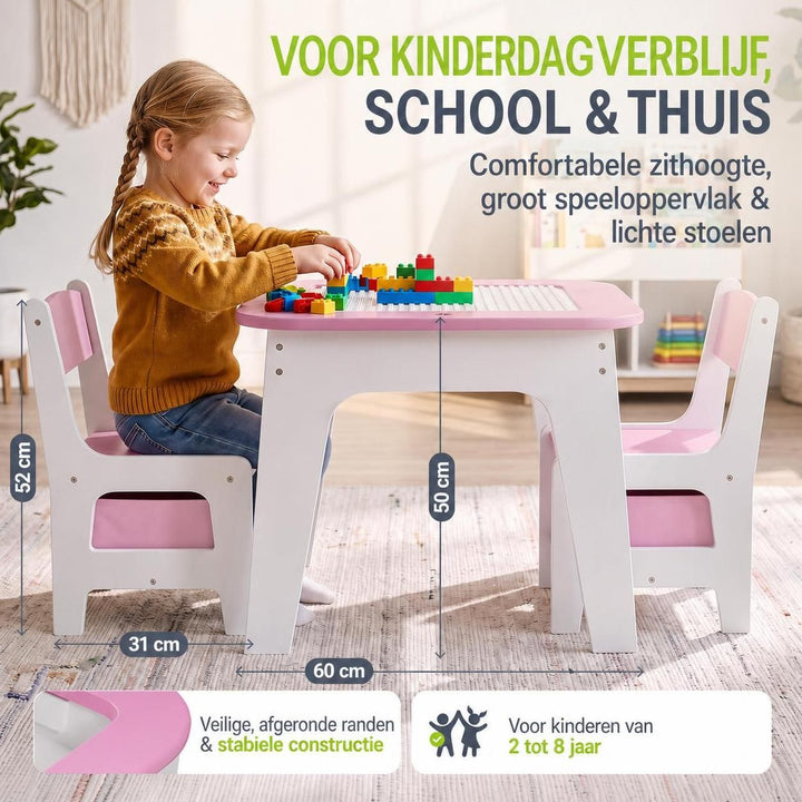 Kindertafel Milou met 2 stoeltjes
