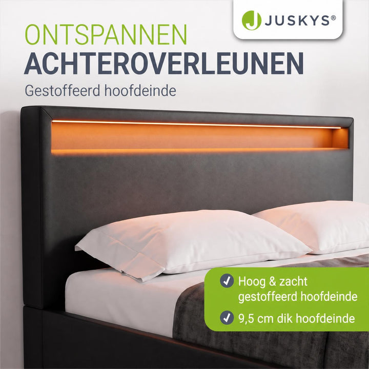 Gestoffeerd bed Lyon – met opbergruimte en lattenbodem