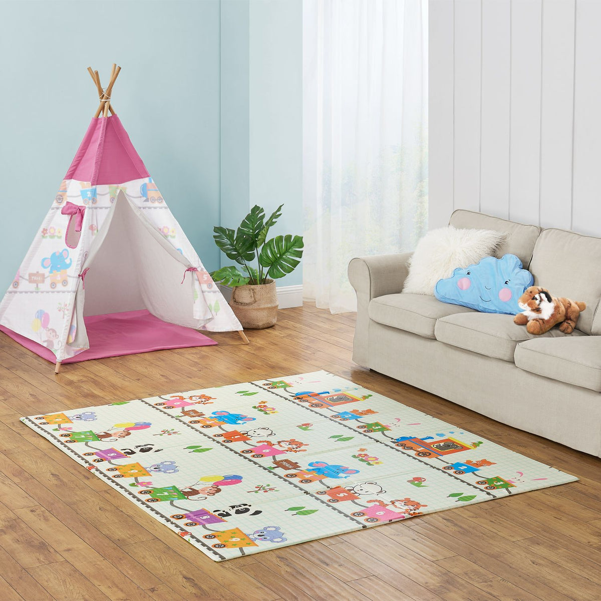 Speelmat 180 x 200 cm met diverse diermotieven