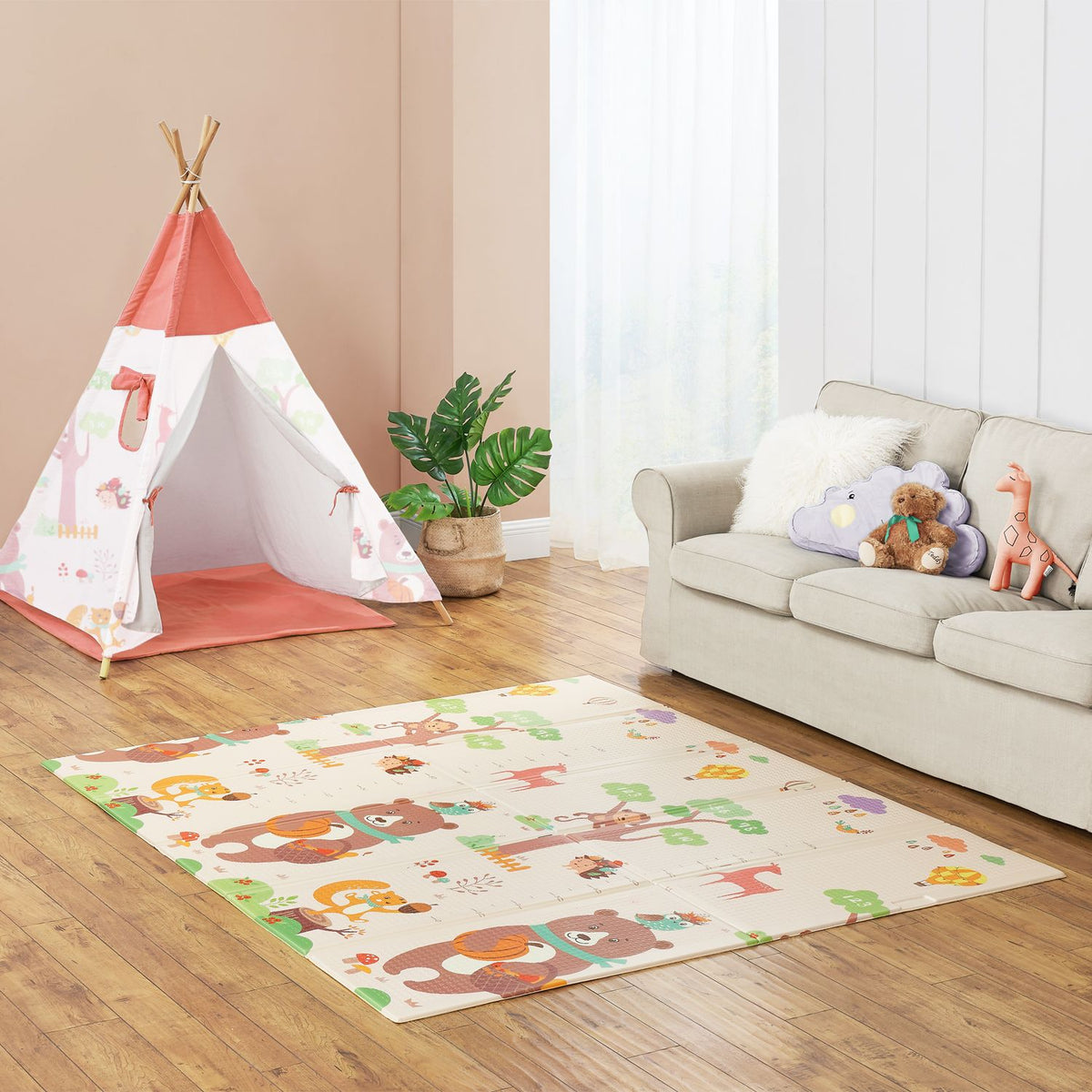 Speelmat 180 x 200 cm met diverse diermotieven