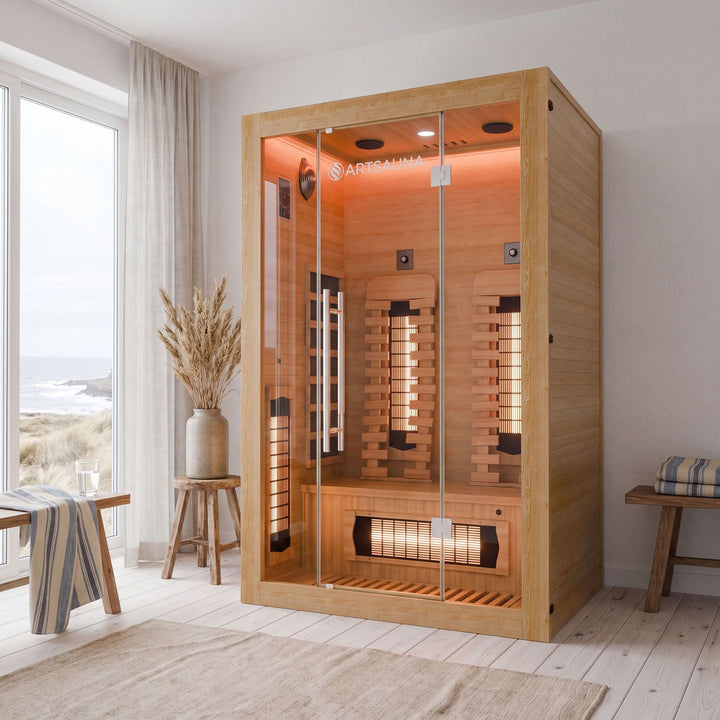 Infraroodcabine Kiruna 130 Premium – 2 personen, hemlockhout