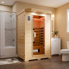 Infraroodcabine Oslo – triplex verwarmingssysteem, hemlockhout