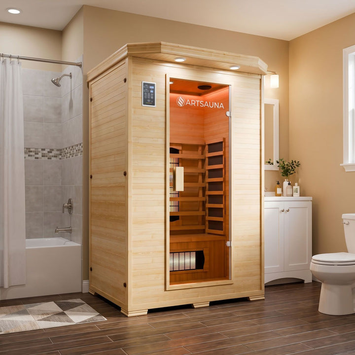 Infraroodcabine Oslo – triplex verwarmingssysteem, hemlockhout